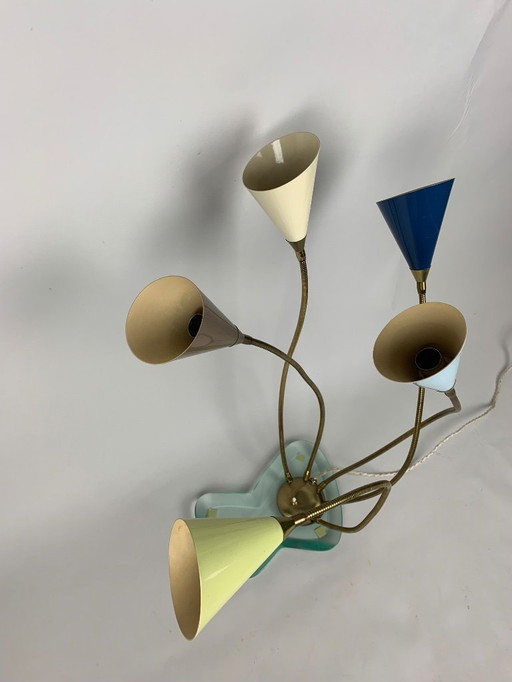 Mid Century Modern Fünfflammige Tischlampe 1950er Jahre Gino Sarfatti