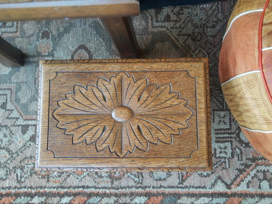 Image 1 of Antique hand-carved French oak side table/plant table
