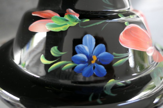 Image 1 of Art Deco Booms jarrón de cristal negro