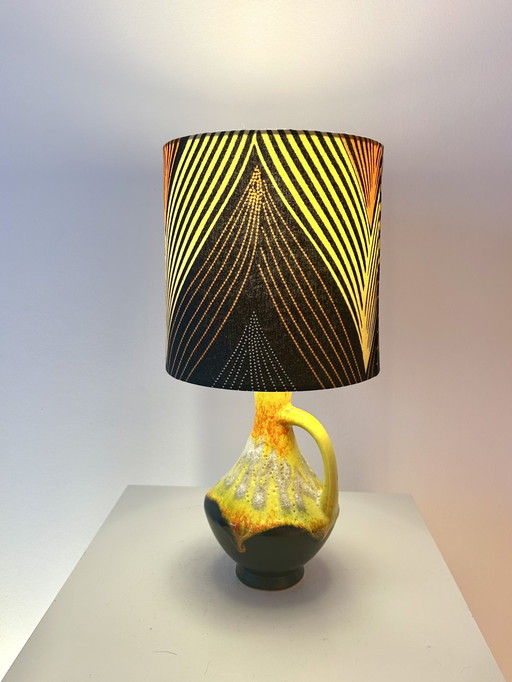 Striking vintage table lamp - upcycled from Bay ceramics