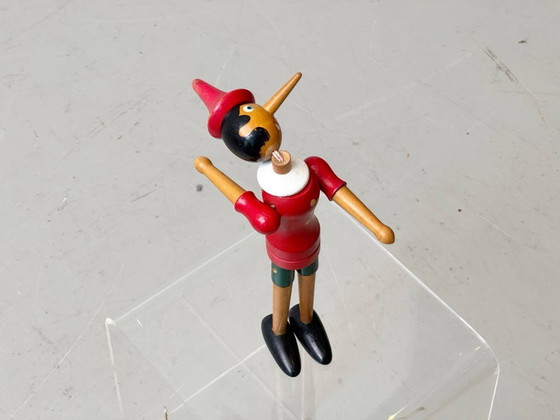 Image 1 of Ikonische Holzfigur Pinocchio, dekorative Gelenkfigur, 1960er Jahre