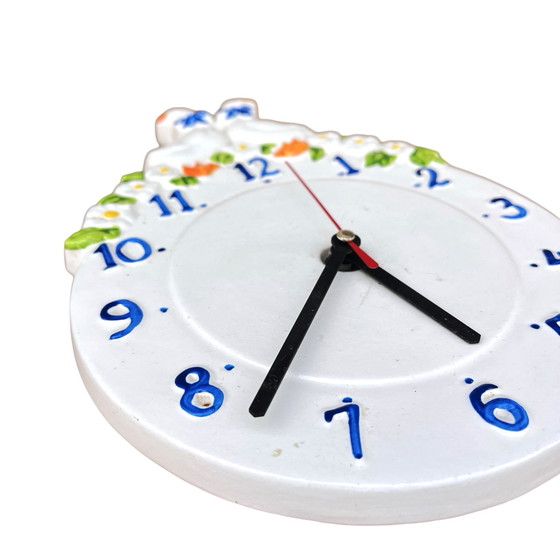 Image 1 of Folk Ceramic Wall Clock, Kienzle, Germany, 1980s