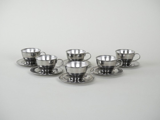 Image 1 of Set di tazze in acciaio inox, design italiano, anni '80, produzione: Italia