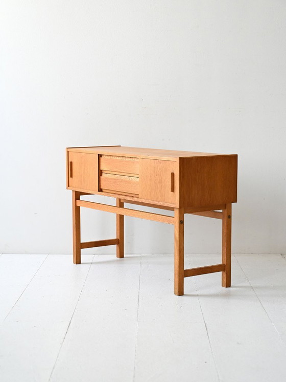 Image 1 of Vintage Scandinavische entreekast in licht teakhout