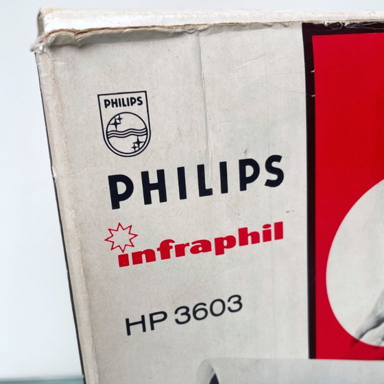 Image 1 of Vintage Jaren 60 Philips Infraphil HP 3603 Infraroodlamp met Doos en Handleiding