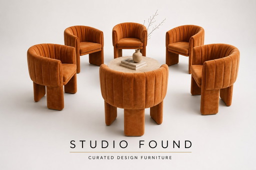 Ensemble de 6 chaises de salle à manger design | Design sculptural | Couleur sable