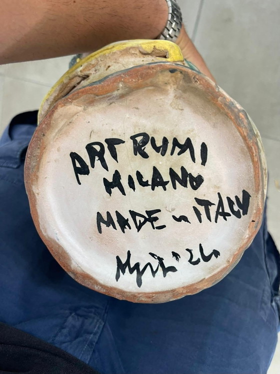 Art Rumi Milano Anthropomorphic Vase Artistic Ceramic 50s Orobico Craftsmanship (photo 4 of 5)