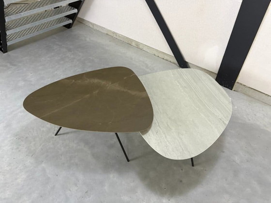 Tavolini da caffè Leolux Liliom - set di 2 - ottime condizioni – polished steel, Ceramica (photo 7 of 8)