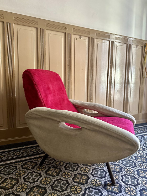 Image 1 of Zeldzame Franse lounge stoel door François Letourneur Uitgegeven door Maurice Mourra, Parijs jaren 50