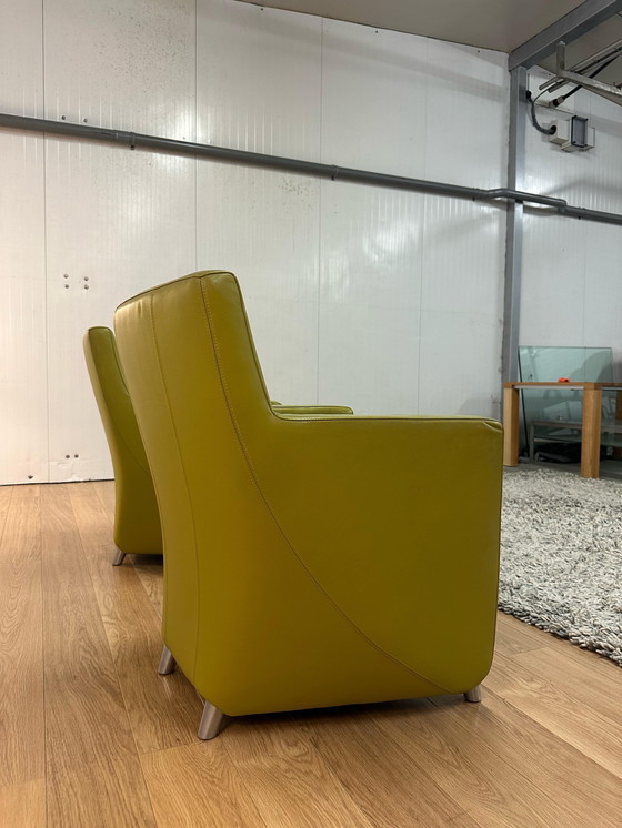 Image 1 of 2x Leolux Dolcinea Fauteuils Vert | Légèrement utilisé