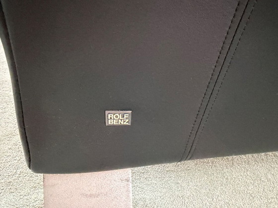 Image 1 of Black Leather 2.5 Seat Sofa by Rolf Benz