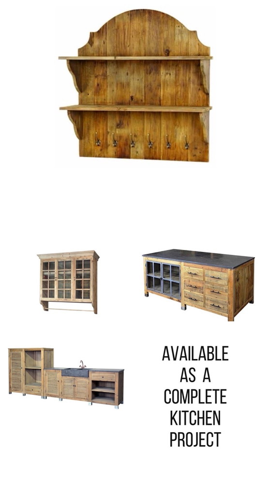 Image 1 of WALL SHELF WITH HOOKS/ PLATE HOLDER