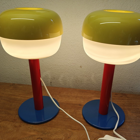 Image 1 of Unique and new table lamp set – rare color combination – postmodern style