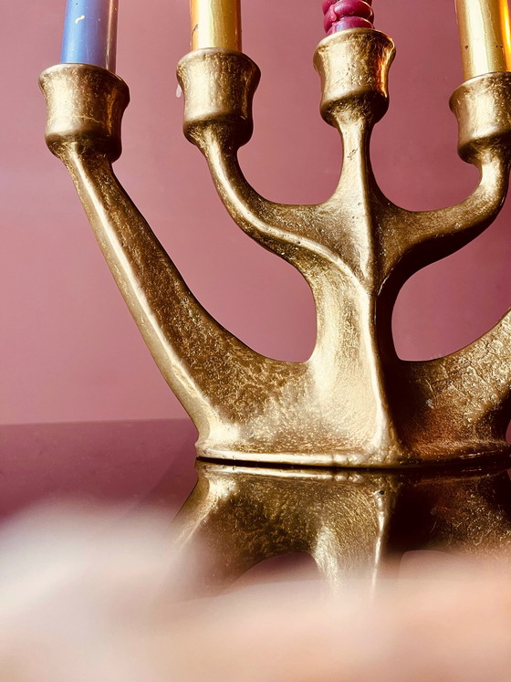 Image 1 of ¡Único! Candelabro de latón Van Gilde de mediados de siglo.