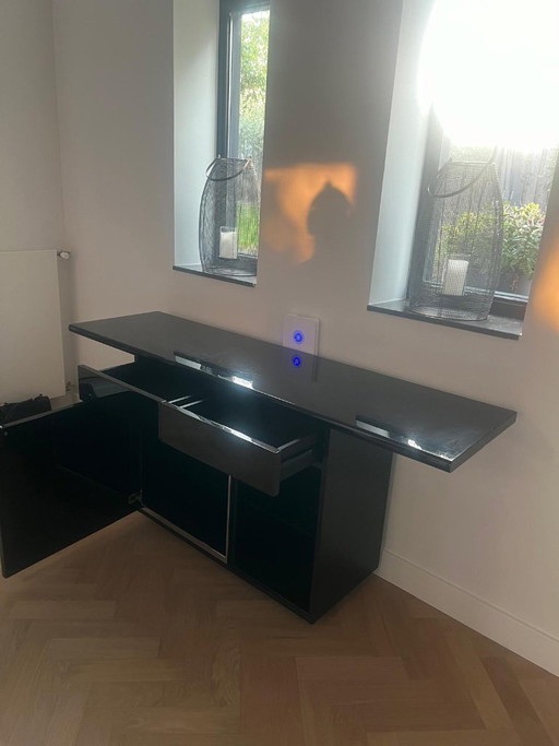 Acerbis Sheraton Credenza 280 Cm – Giotto Stoppino & Lodovico Acerbis – Nero Lucido