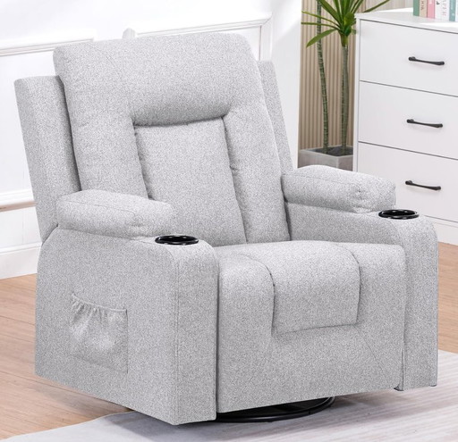 Sillón Relax de Lujo con Respaldo Ajustable Gris ¡Nuevo!