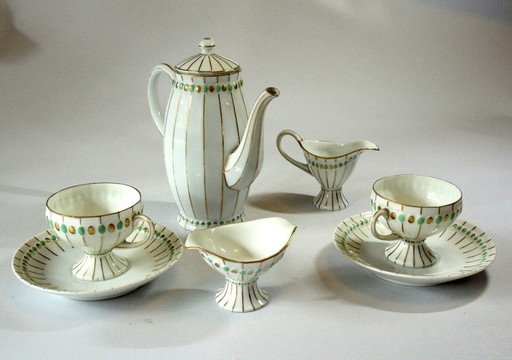 Mäbendorf-Porzellan 1882 pure hand-painted - Art Deco Mocha Service