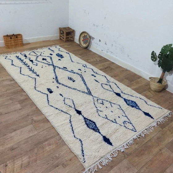 Image 1 of Alfombra Azilal de lana multicolor – Estilo artístico geométrico tejida a mano (300×195 cm)