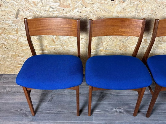 Image 1 of 4x 60's 70's Teak Chair Chaise Dining Chair Danish Modern Design Denmark
