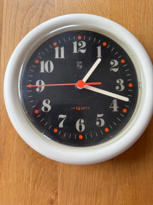 Vintage Philips plastic wall clock, 1970s
