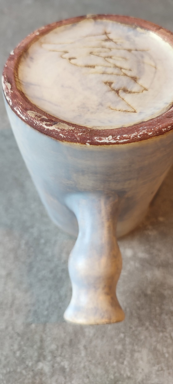 Image 1 of Ceramic creamer pitcher signed Marie-Christine Treinen
