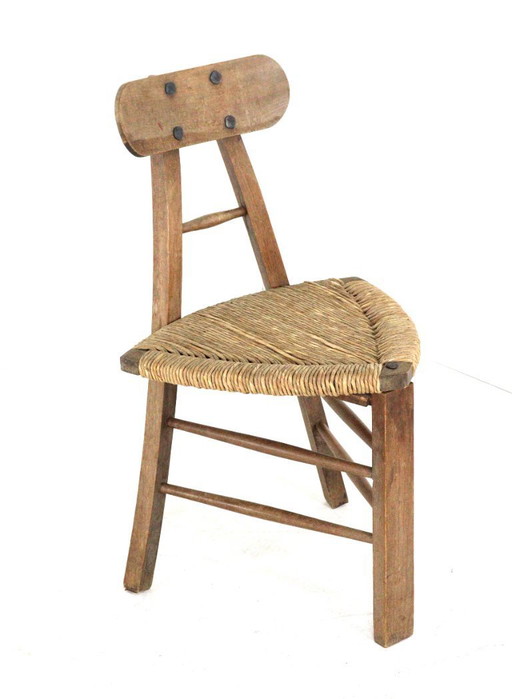 Ensemble de 2 chaises tripodes vintage brutalistes