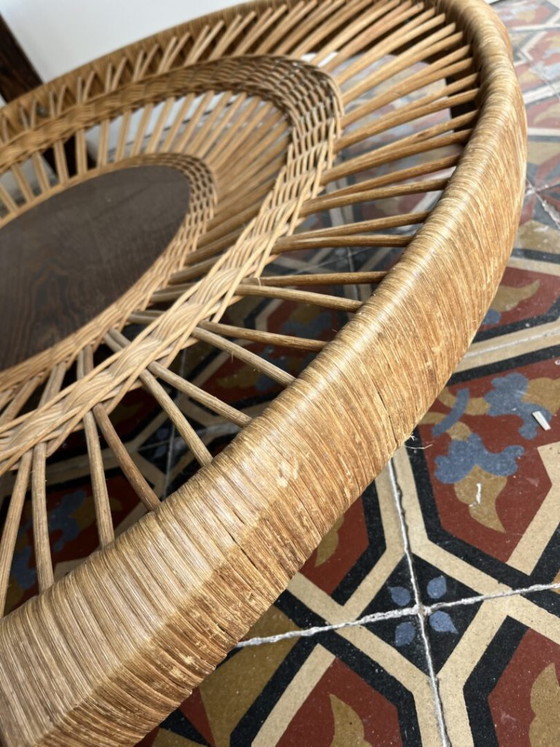 Smoked Glass & Rattan Coffee Table (photo 9 of 11)