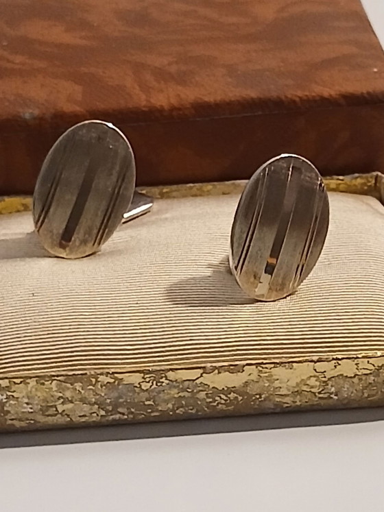 Pre-war Cufflinks Silver 835 Rigid Double-Sided Stem, Art Prints (photo 8 of 9)