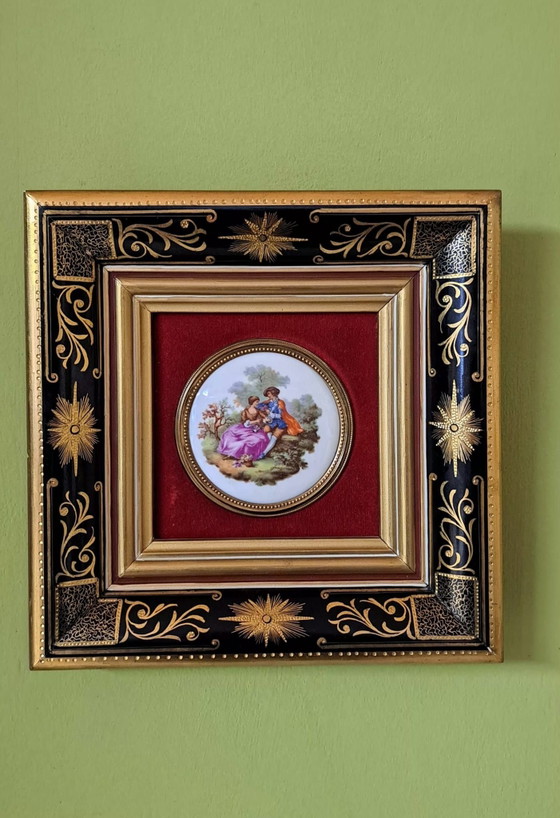 Vintage Limoges Painting, Art, Gold, Porcelain, Black (photo 3 of 9)