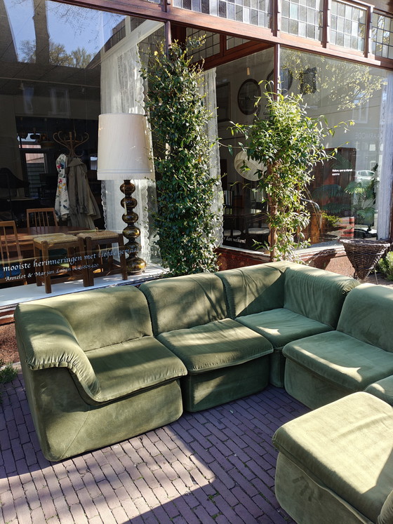 Image 1 of Vintage modulaire grote groene bank
