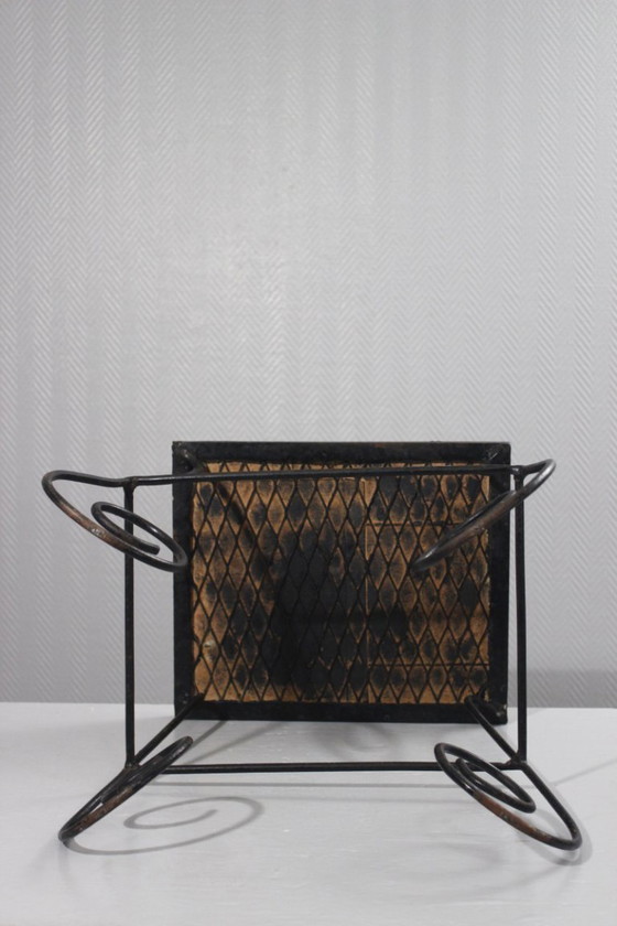 Image 1 of Vintage wrought iron and ceramic tile side table, 1950s design