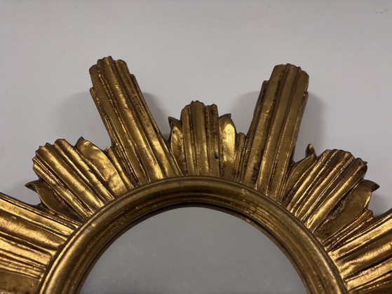 Miroir Sunburst Deknudt Mid-Century Original (60 Cm) – Glass, Wood (photo 2 of 10)