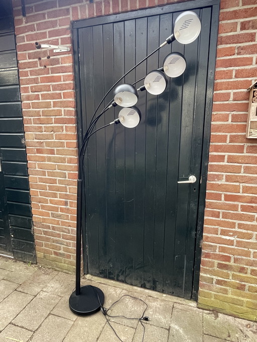 Lampadaire design noir 5-lumières