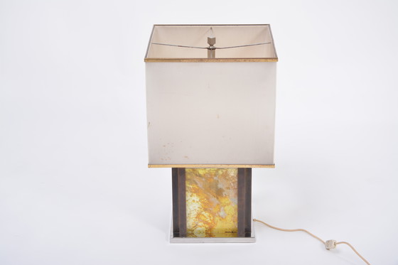 Image 1 of Grande lampe de table Romeo Rega de style Hollywood Regency en laiton et chrome