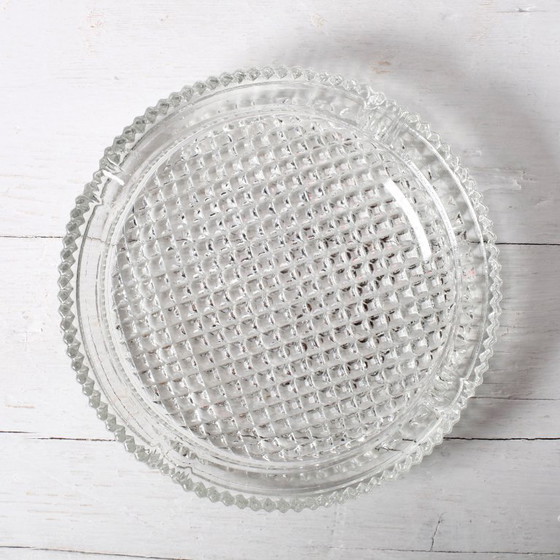 Image 1 of Vintage kristallen glazen asbak, ronde asbak uit het midden van de 20e eeuw / Italië / jaren 60