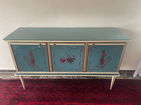 Image 1 of Credenza italiana di metà secolo con specchio — di Umberto Mascagni (anni '50-'60)