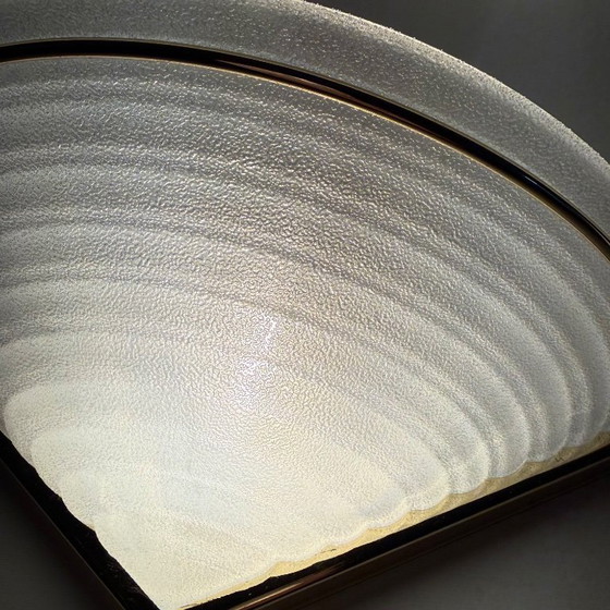 Image 1 of Set di lampade da parete vintage in vetro con supporto dorato, anni '70