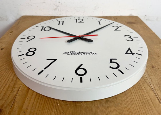 Image 1 of Grande horloge murale de bureau vintage d'Elektročas, années 1990