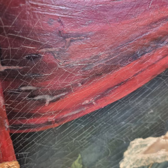 Image 1 of Jugendstil-Gemälde mit einem Burgfräulein, Ende 19.