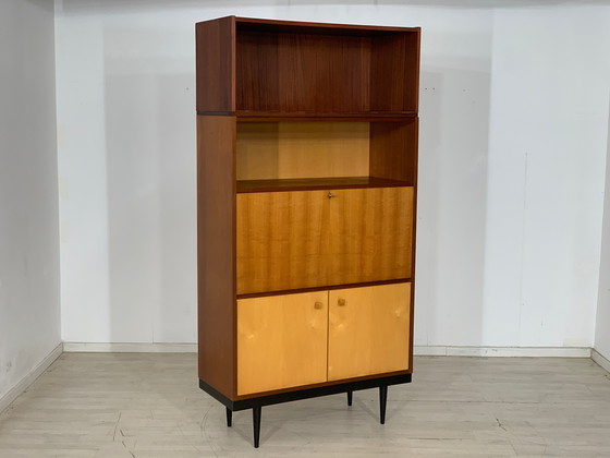 Image 1 of Mid century highboard cabinet secretary vintage