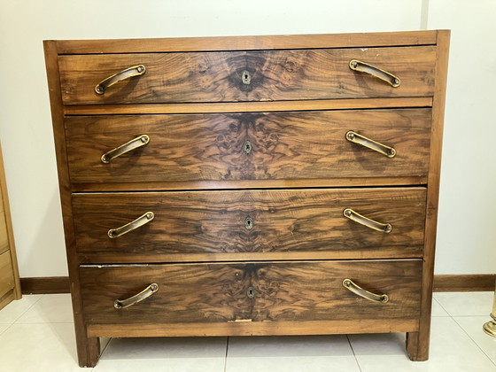 Commode vintage italienne des années 50 avec plateau en marbre – Wood (photo 4 of 5)
