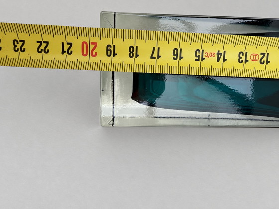 Set di 2 Vasi a Blocco Vintage 'Sommerso' – Blu Cobalto & Petrolio (Stile Murano) – Glass (photo 5 of 7)