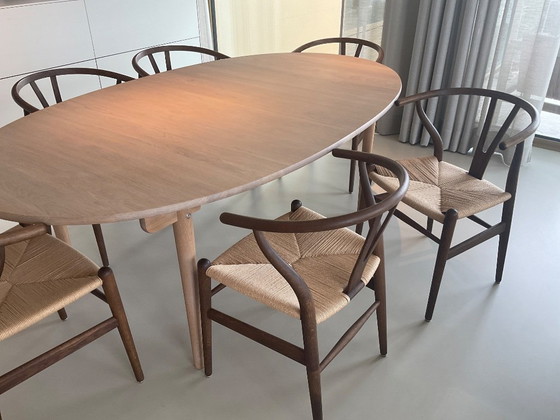 Image 1 of 6 Carl Hansen Wishbone Stoelen Eiken Gerookt + Naturel Papercord