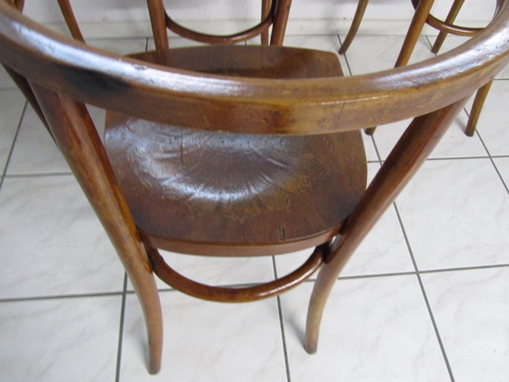 Image 1 of 6x zeer zeldzame Luterma eetkamerstoelen (1870-1920)