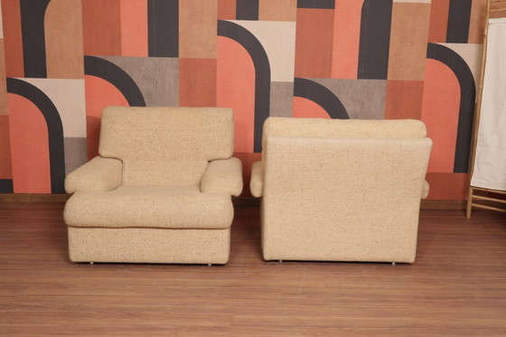 Image 1 of Juego de sillones daneses con cojines suaves y cómodos tapizados de lana