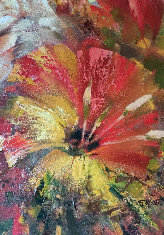 Original Oil Painting Abstract Figurative Girl Flowers Butterfly – Paintings & Drawings, Canvas (photo 10 of 12)