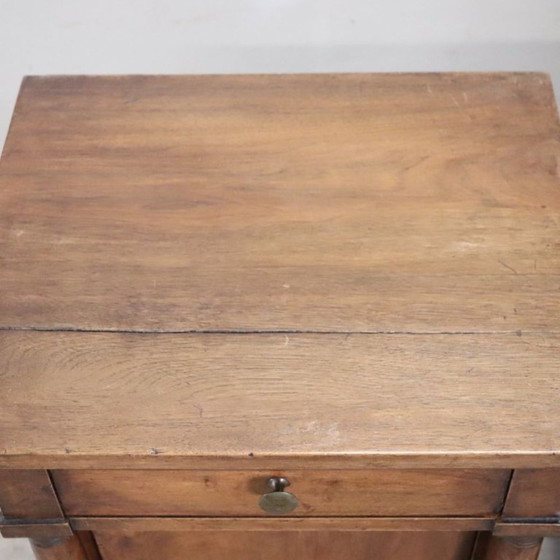 Pair of antique nightstands in solid walnut, Italy early 19th century, Wood, Brown, Classicisme (photo 7 of 15)