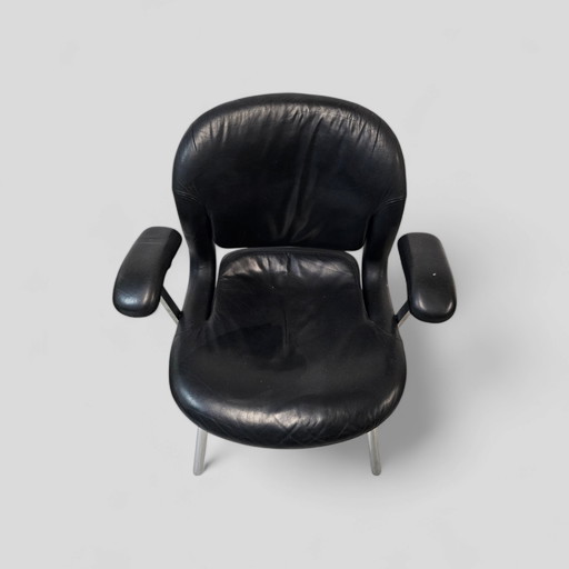 Mid - Century Design leather armchair armchair chair Hermann Miller black