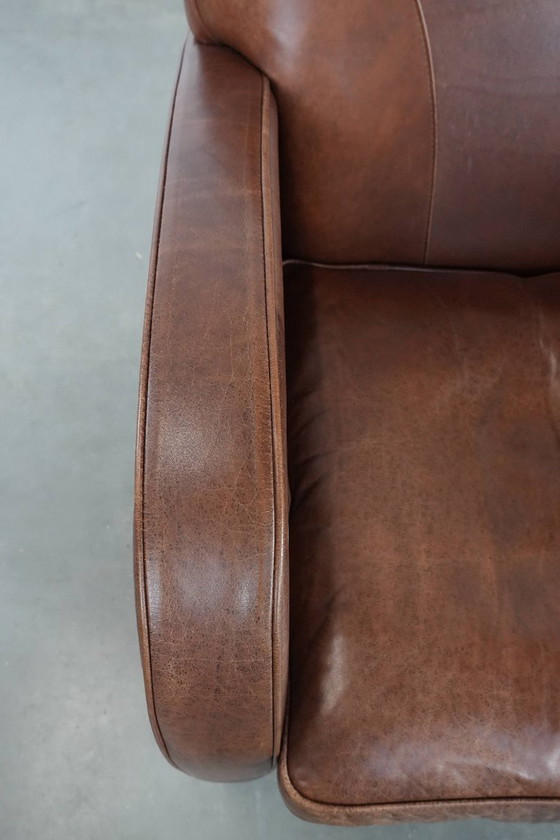 Image 1 of Art-Deco-Design-Sessel aus Rindsleder im englischen Stil