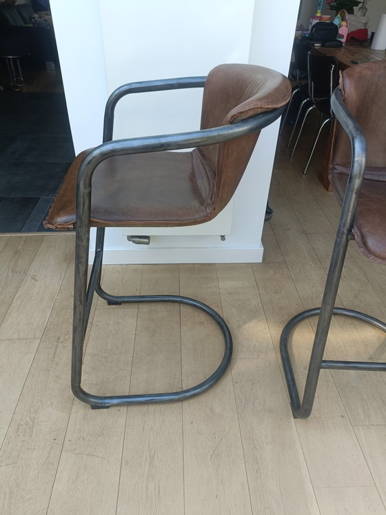 Image 1 of Tabourets de bar en cuir de chez Chiavari